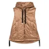 Max Mara The Cube Padded Vest With Hood In Waterproof Canvas In Brown