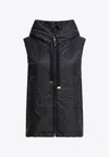 Max Mara The Cube Padded Gilet With Hood Coats Black In Black