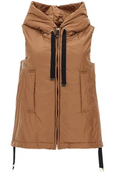 Max Mara The Cube Greengo Padded Vest In Brown