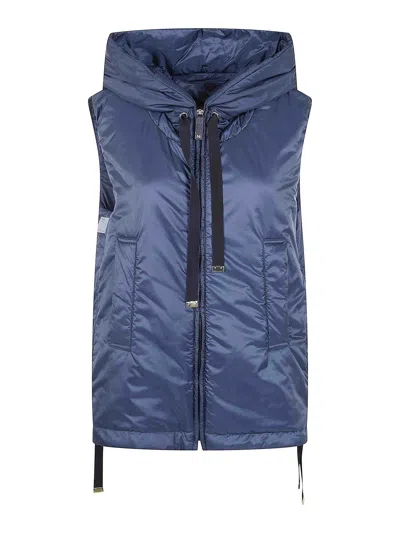 Max Mara The Cube Greengo Sleeveless Classic Carry Over Gilet In Blue