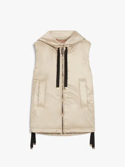 Max Mara The Cube Sleeveless Mini Puffer Vest For Women In Hazelnut Brown