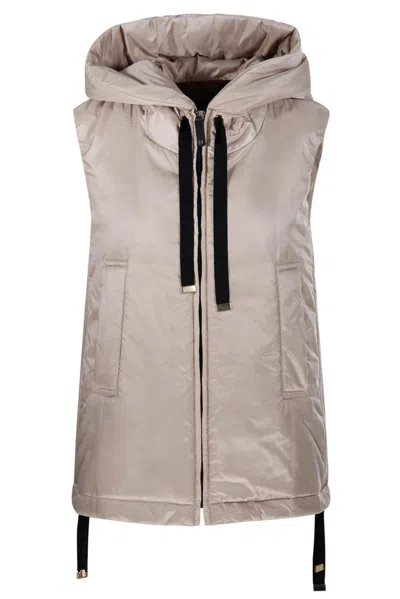 Max Mara The Cube Greengo Zip-up Drawstring Gilet In Silver