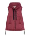 Max Mara The Cube Greengo Zip-up Hooded Gilet In Burgundy