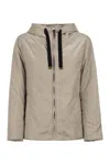 Max Mara The Cube Green Hooded Jacket With A Zip Front By The Cube In Gray