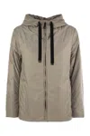 Max Mara The Cube Green Hooded Jacket With A Zip Front By The Cube In Gray