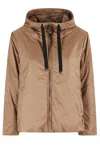 Max Mara The Cube Women Caramel Greenh Padded Hooded Jacket In Brown