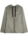 Max Mara The Cube Green Hooded Jacket With A Zip Front By The Cube In Brown