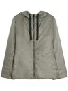 Max Mara The Cube Green Hooded Jacket With A Zip Front By The Cube In Gray
