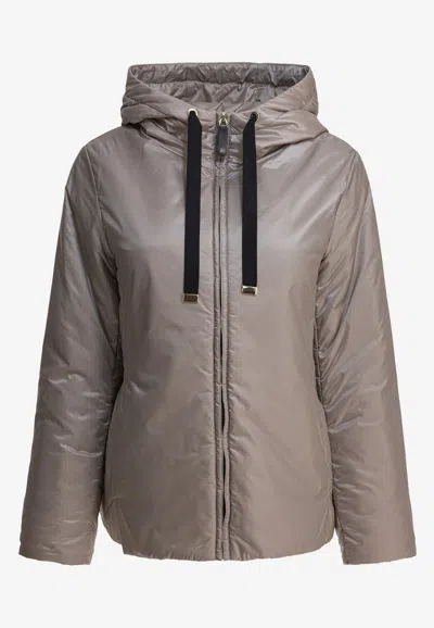 Max Mara The Cube Greenh Hooded Padded Jacket In Gray