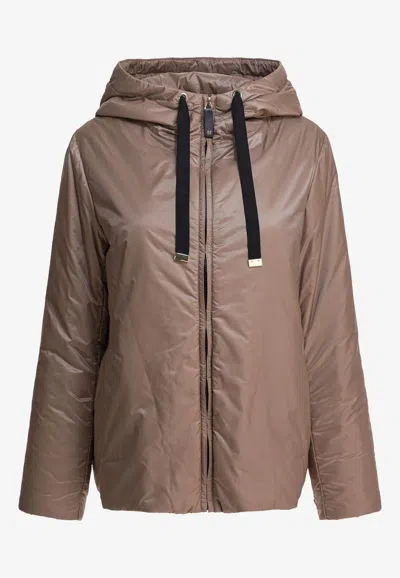 Max Mara The Cube Greenh Hooded Padded Jacket In Sand
