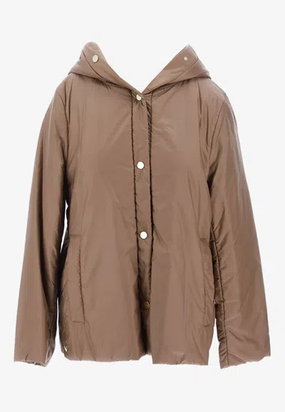 Max Mara The Cube Buttoned Long-sleeved Coat In Brown