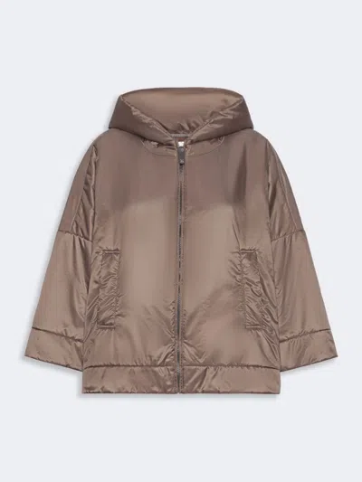 Max Mara The Cube Hooded Added Jacket In Brown