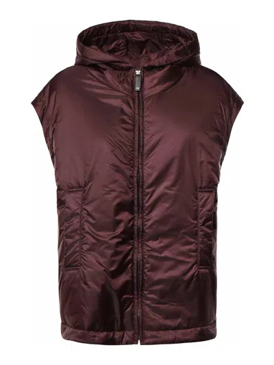 Max Mara The Cube Hooded Canvas Vest In Red