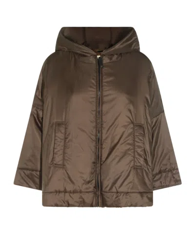 Max Mara The Cube Hooded Down Jacket In Green
