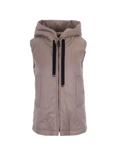 Max Mara The Cube Hooded Gilet In Purple