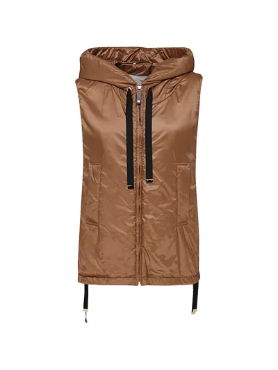 Max Mara The Cube Hooded Gilet In Brown
