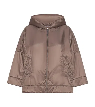 Max Mara The Cube Hooded Jacket In Gray