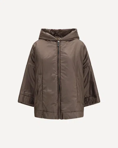 Max Mara The Cube Hooded Padded Jacket In Brown