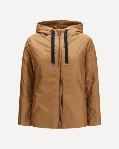 Max Mara The Cube Hooded Padded Jacket In Brown