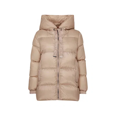 Max Mara The Cube Hooded Padded Jacket In Neutral