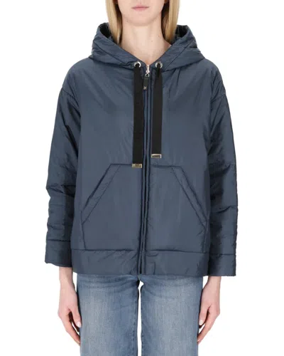 Max Mara The Cube Hooded Padded Reversible Jacket In Blue
