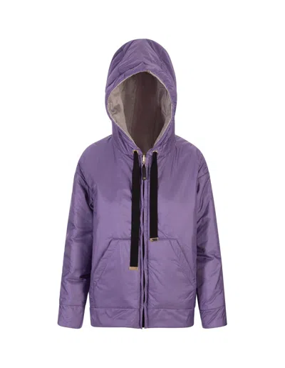 Max Mara The Cube Hooded Padded Reversible Jacket In Lilla