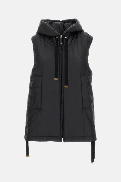 Max Mara The Cube Hooded Padded Vest In Black
