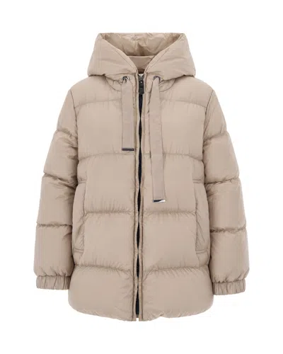 Max Mara The Cube Hooded Puffer Coat In Multi