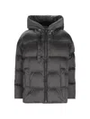 Max Mara Waterproof Canvas Down Jacket In Black