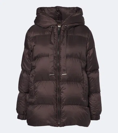 Max Mara The Cube Hooded Quilted Down Jacket In Animal Print