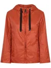 Max Mara The Cube Women Hooded Short Down Jacket In Orange