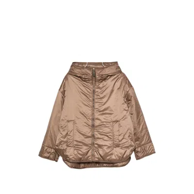 Max Mara The Cube Hooded Zip-up Jacket In Burgundy