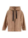 Max Mara The Cube Reversible Parka In Water-repellent Canvas In Beige