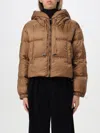 Max Mara The Cube Short Hooded Down Jacket In Braun