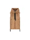 Max Mara The Cube Greengo Hooded Shell Gilet In Brown
