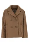 Max Mara The Cube Biscuit Polyester Camelia Padded Jacket In Brown