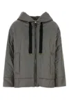 Max Mara The Cube Daria Padded Jacket With Hood In Gray