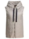 Max Mara The Cube Greengo Zip-up Drawstring Gilet In Neutral