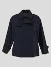 Max Mara The Cube Rain Jacket In Blu Marino