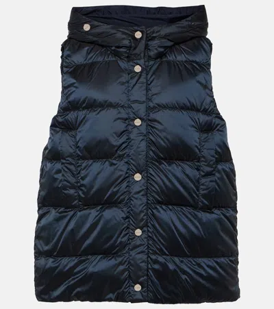 Max Mara The Cube Jsoft Reversible Down Vest In Blue