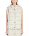 Max Mara Reversible Off-white Jsoft Down Gilet In Sand