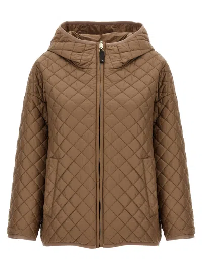 Max Mara The Cube Leo Puffer Jackets Beige In Brown