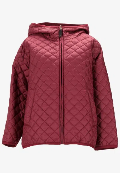 Max Mara The Cube Leo Quilted Jacket In Burgundy