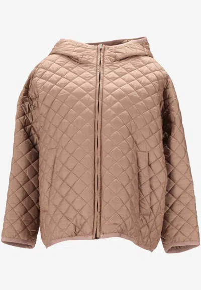 Max Mara The Cube Leo Quilted Jacket In Brown