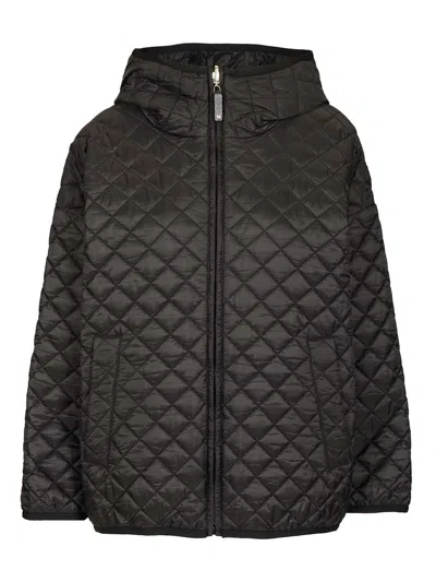 MAX MARA THE CUBE LEO QUILTED SHORT HOODED JACKET COATS BLACK