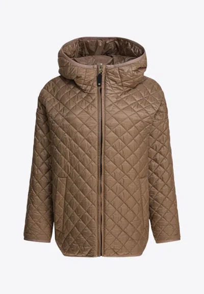Max Mara The Cube Leo Reversible Padded Jacket In Brown