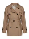 Max Mara The Cube Long Cotton Twill Trench Coat In Brown