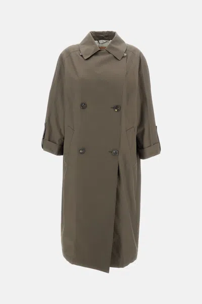 Max Mara The Cube Long Trench In Brown