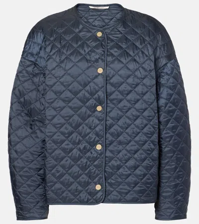 Max Mara Luci Quilted Puffer Jacket In Blue