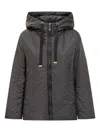 Max Mara The Cube Max Mara Black Short Down Jacket With Hood In Black
